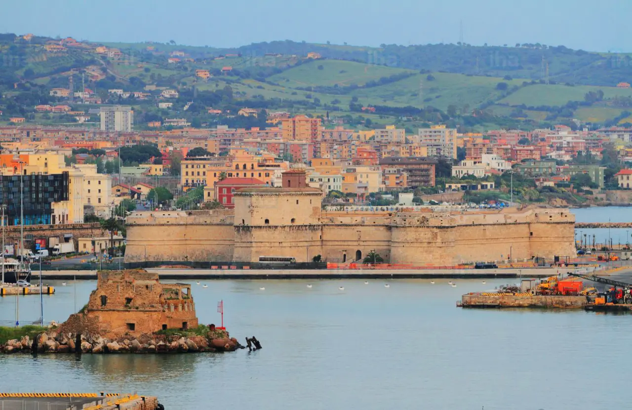The real port and historic waterfront of Civitavecchia