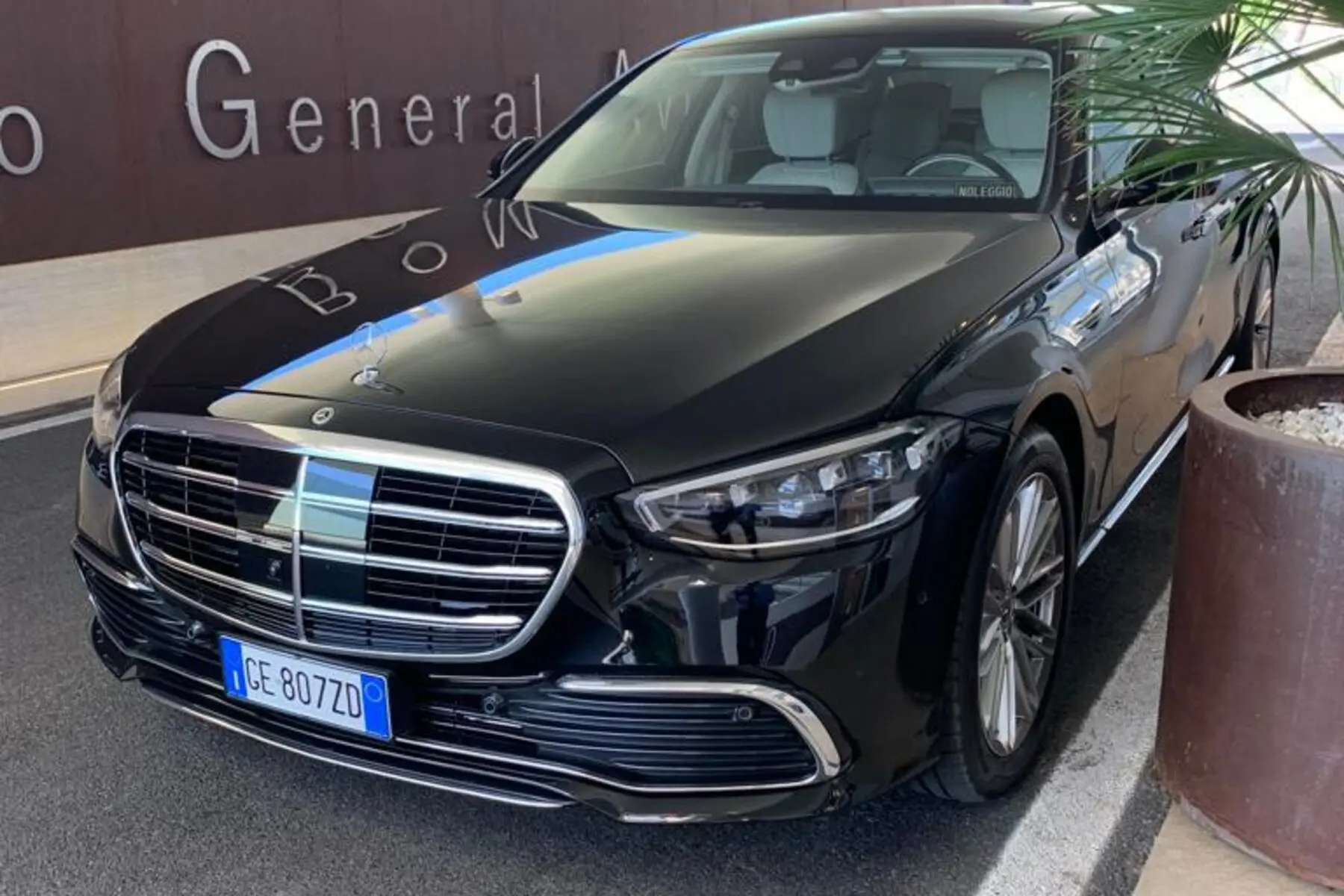 Executive chauffeur vehicle ready for travel agency guests in Rome