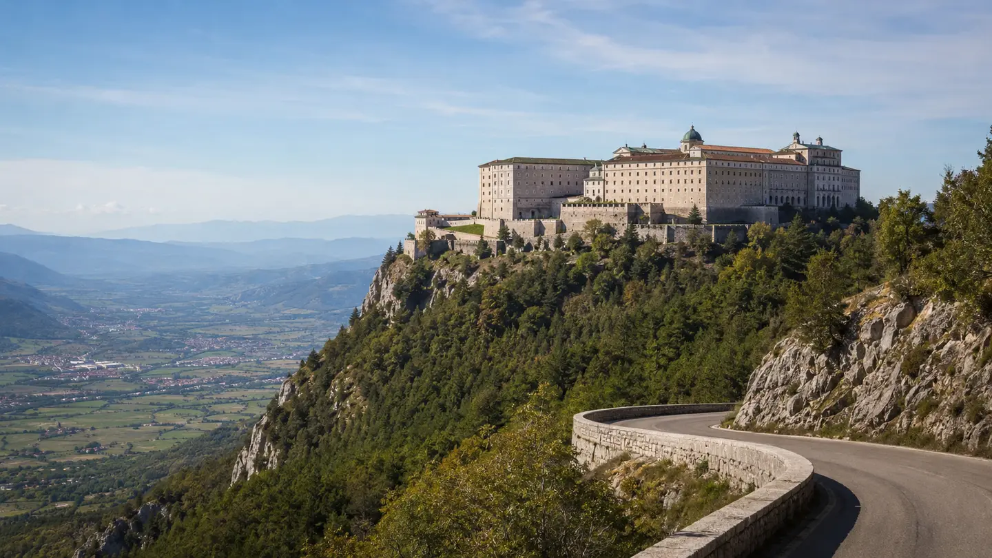 Original scenic recreation of Montecassino Abbey above the Liri Valley